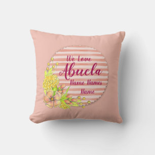 Namen wijzigen Abuela We houden van oma roze Kussen