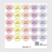 Namensaufkleber Kleine Herzen 2 | Form - Aufkleber Sticker (Vel)