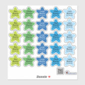 Namensaufkleber Kleine Sterne 2 | Form - Aufkleber Sticker (Vel)