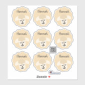 Namensaufkleber Schäfchen - beige | 9 Form - Sticker (Vel)