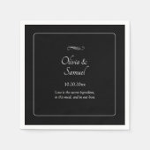 Names Date Message Black White Infinity Cocktail Servet (Voorkant)