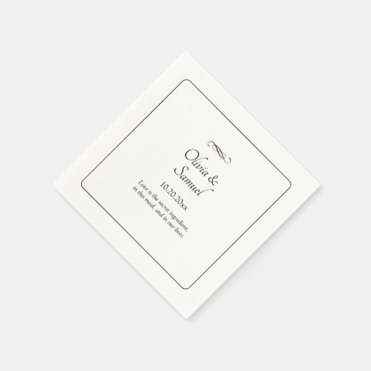 Names Date Message Black White Infinity Cocktail Servet (Hoek)