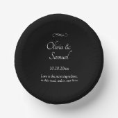 Names Date Message Black White Infinity Scroll, 7" Papieren Kommen (Voorkant)