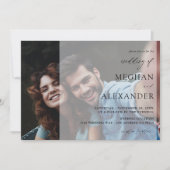 Names Modern Photo 8H Wedding Kaart (Voorkant)