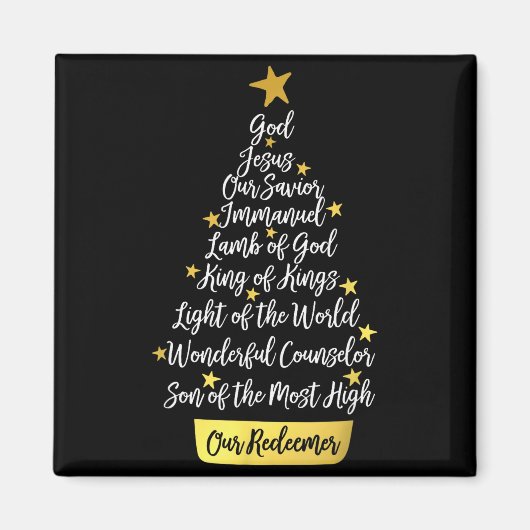 Names Of Jesus Christian Faith Christmas Tree  Magneet (Voorkant)