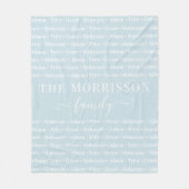 Names Pattern Modern Trendy Script van gezinslid Fleece Deken (Voorkant)