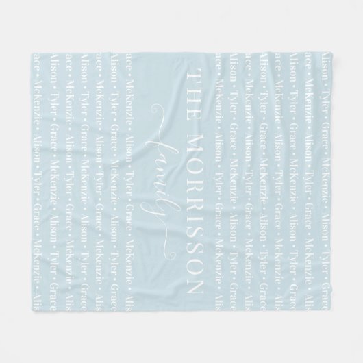 Names Pattern Modern Trendy Script van gezinslid Fleece Deken (Voorkant (Horizontaal))