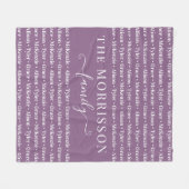 Names Pattern Modern Trendy Script van gezinslid Fleece Deken (Voorkant (Horizontaal))