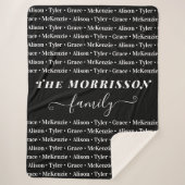 Names Pattern Modern Trendy Script van gezinslid Sherpa Deken (Voorkant)