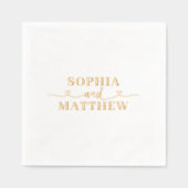 Names Script Heart Wedding Folie Servetten (Voorkant)