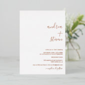 Names script het eenvoudige script roos gold folie uitnodiging (Staand Voorkant)