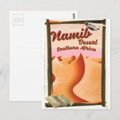 Namib Desert, Zuid-Afrika reisposter Briefkaart (Voorkant / Achterkant)