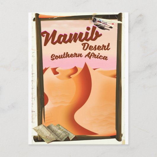 Namib Desert, Zuid-Afrika reisposter Briefkaart (Voorkant)