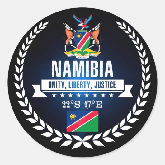 Namibia Ronde Sticker (Voorkant)