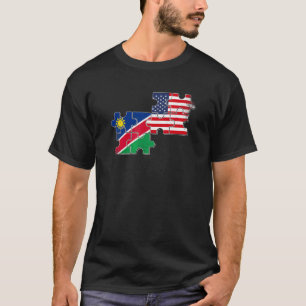Namibia Usa Friendship Roots Namibian American Fla T-shirt