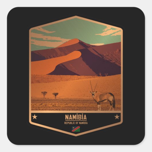 Namibia Vierkante Sticker (Voorkant)