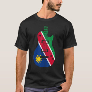 Namibia Vlag Gitaar Vintage Muzikant T-shirt
