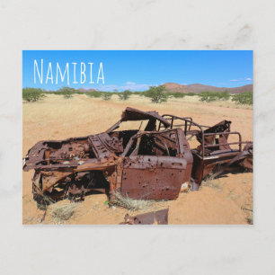 Namibië Africa Car Wreck Bullet Holes Landschap Briefkaart
