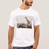 Namibië, Etosha National Park. Een eenzame giraffe