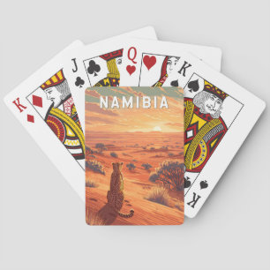 Namibië Illustratie Reis Kunst Vintage Pokerkaarten