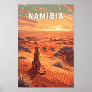 Namibië Illustratie Reis Kunst Vintage Poster