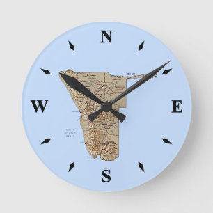 Namibië Map Clock Ronde Klok