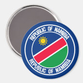 Namibië Round Emblem Magneet (Voorkant / Achterkant)