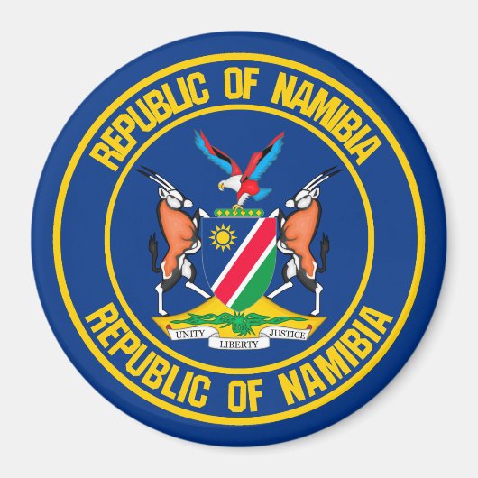 Namibië Round Emblem Magneet (Voorkant)