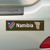 Namibië vlag Heart + Map Bumpersticker (Op auto)