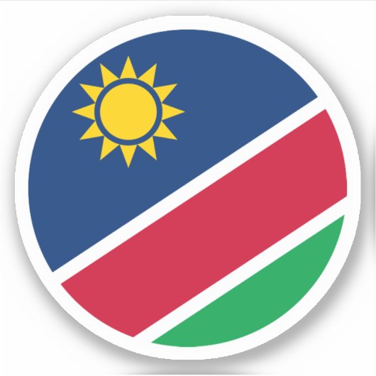 Namibië Vlag Ronde Sticker (Voorkant)
