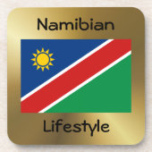 Namibië vlag+Tekst Onderzetter (Voorkant)