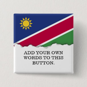 Namibië vlag vierkante button 5,1 cm
