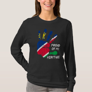 Namibië Vlagvingerafdruk Afrika Namibië T-shirt