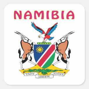 Namibië wapenschild vierkante sticker