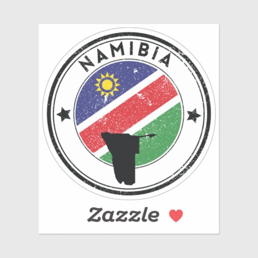 Namibië Zegel Sticker Ronde Vlag (Vel)