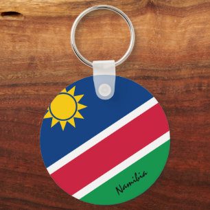 Namibische vlag en Namibië patriotten/sport Sleutelhanger