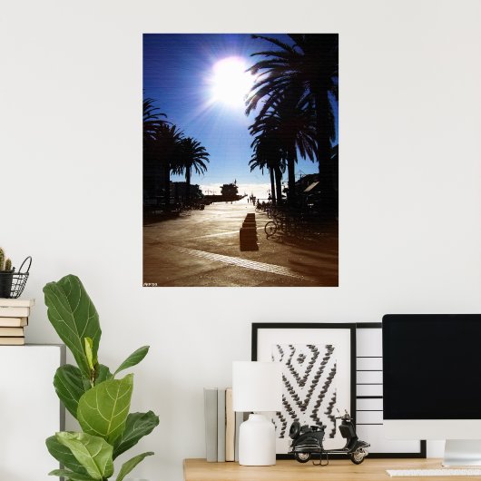 namiddag in het strand van Hermosa Poster (Thuiskantoor)