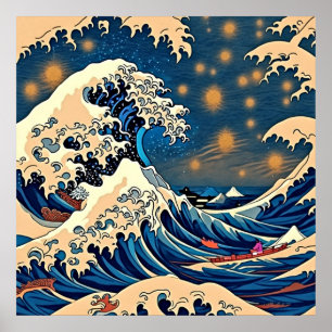 Nami's  Wave: Retro Elegance Poster
