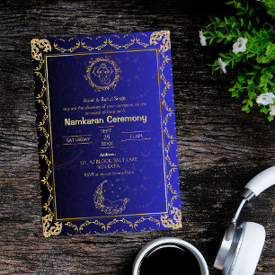 Namkaran Naming Ceremony Gouden Elementen Kaart