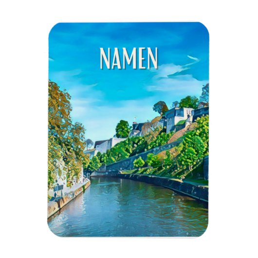 Namur Belgique Photo Vintage Magneet (Verticaal)