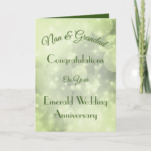 Nan & Grandad Emerald Jubileum Wenskaart. Kaart
