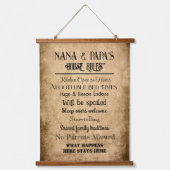 Nan & Papa House Rules Hangend Wandkleed (Voorkant)