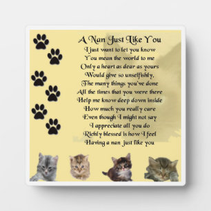 Nan Poem Plaque - Kat Design Fotoplaat