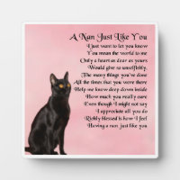Nan Poem Plaque - ontwerp met zwarte kat