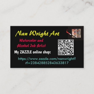 NAN WRIGHT visitekaartje voor mijn online Zazzle s