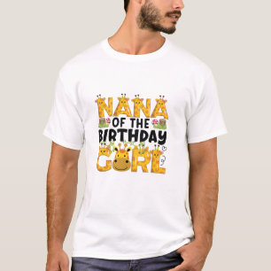 Nana 1e Verjaardag Meisje Giraffe Theme Party Zoo T-shirt