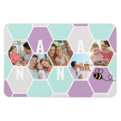 Nana 5 Foto Collage 4 Letter  Honeycomb Magneet (Horizontaal)