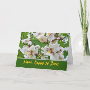 Nana 90e verjaardag met Catalpa Bloesems Foto Kaart