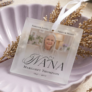 Nana Aandenken Foto Herinnering Glas Ornament