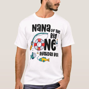 Nana Big One 1-jarig jongetje Vist Birthday T-Shi T-shirt